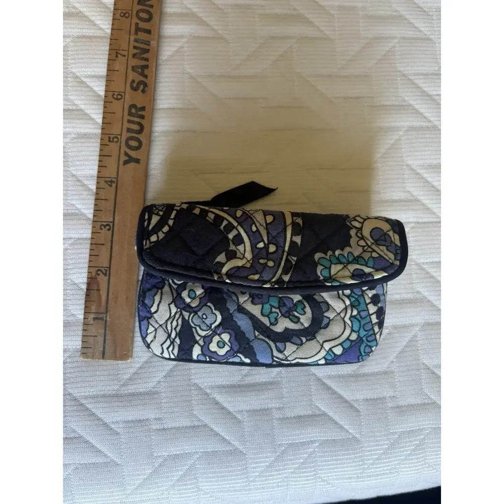 Vera Bradley Blue Floral Paisley ID Wallet Coin Purse Card Holder - Picture 9 of 9